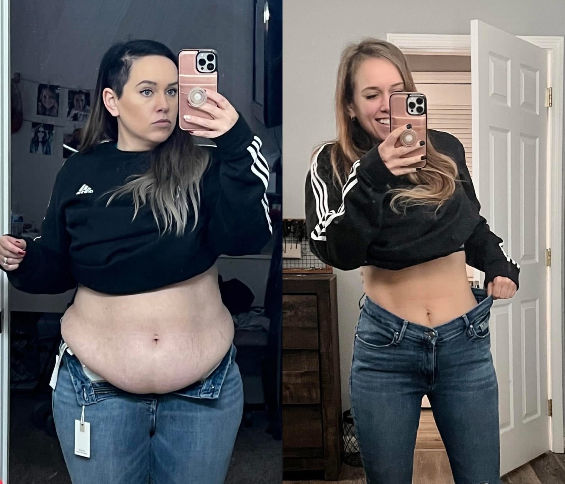 Tracy before and after — front view